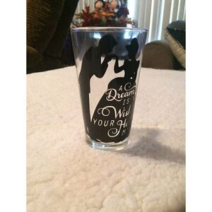 Disney Cinderella and Prince Charming glass
